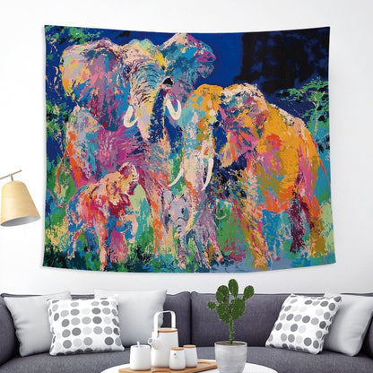 Tappezzeria elefante colorato