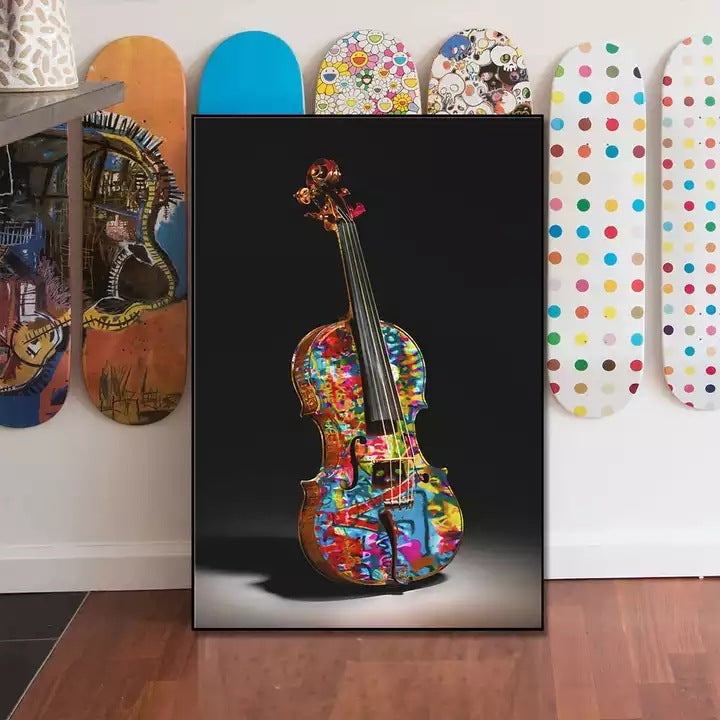 Quadro violino graffiti