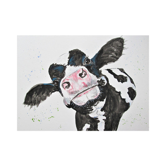 Quadro su tela Mucca in bianco e nero