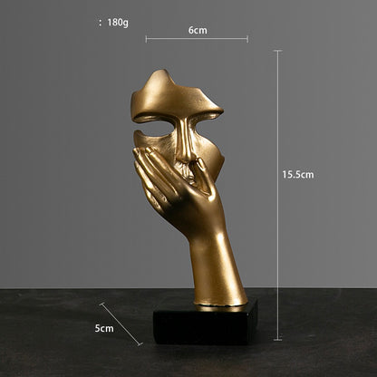 Sculture volti dorate emozioni tre