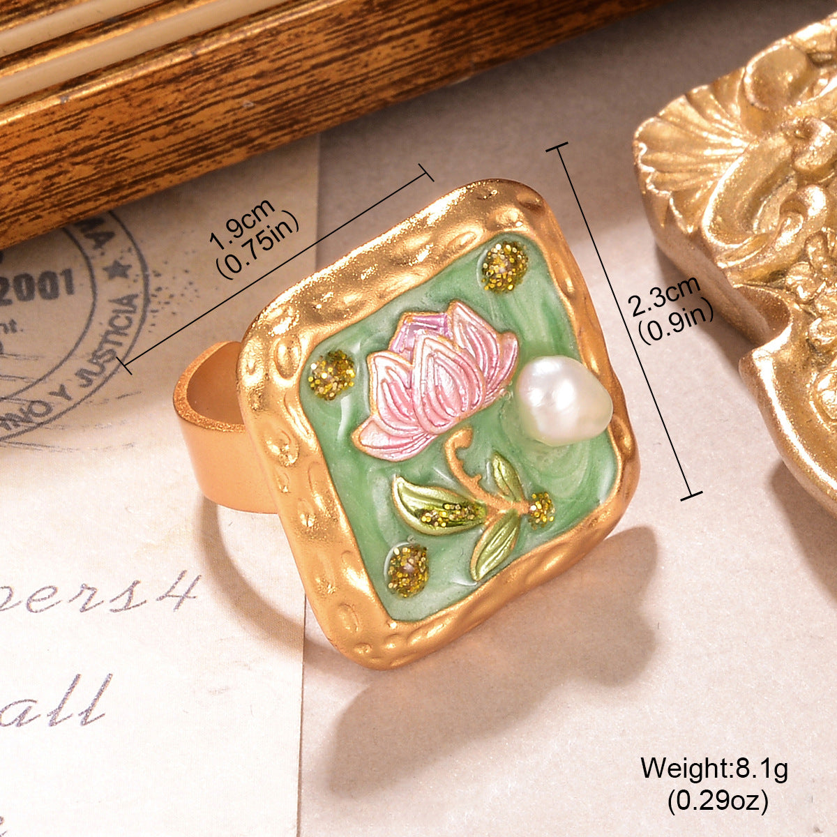 Anello perle floreali