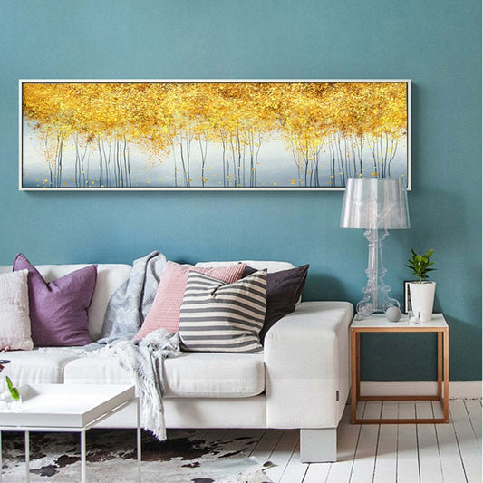 Quadro su tela Albero dorato nel paesaggio