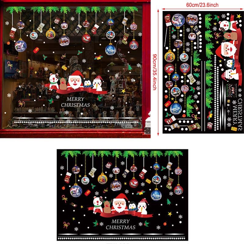 Adesivo murale Babbo Natale con decorazioni