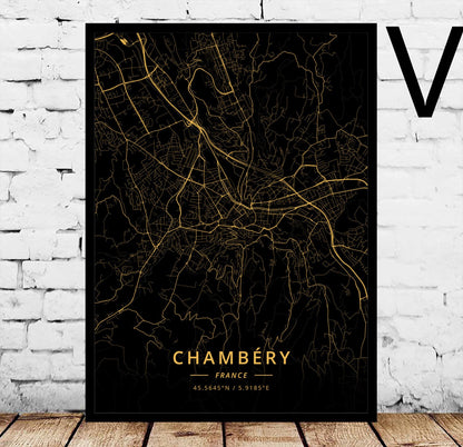 Poster Mappa di Angers