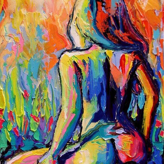 Quadro astratto figura femminile