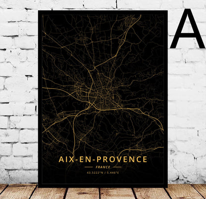Poster Mappa di Angers