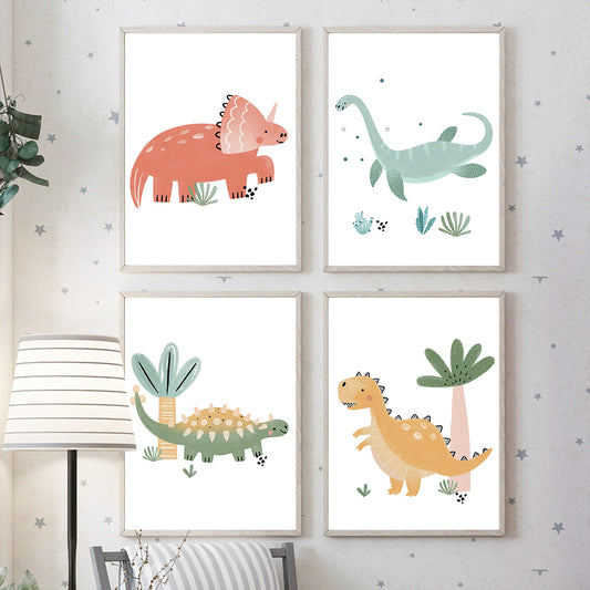 Quadro su tela Dinosauri dell'era mesozoica