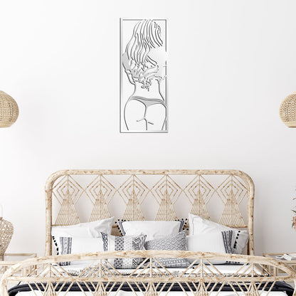 Adesivo Murale Specchio Linee 3D
