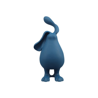 Sculture conigli marrone bianco blu