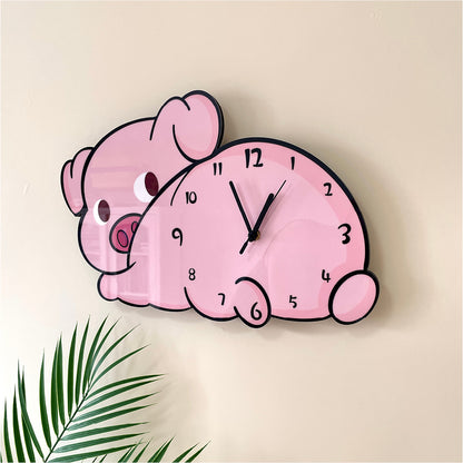 Orologio da parete Elefante rosa cartone