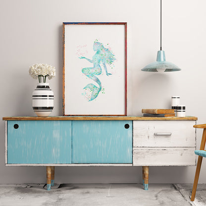 Quadro sirena blu minimale