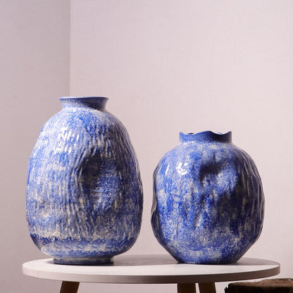 Vaso Ceramica Fiori Blu