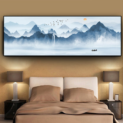 Quadro paesaggio azzurro