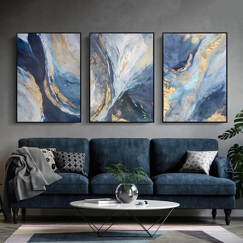Quadro marmo blu giallo