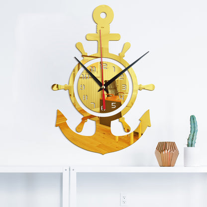 Orologio da parete Ancora nautica legno