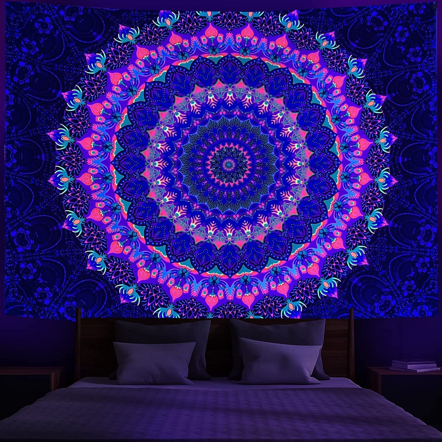 Arazzo mandala neon