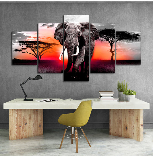 Quadro su tela Elefante nella savana