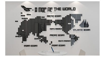 Adesivo murale mosaico mappa 3D