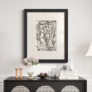 Quadro con linee bianche e nere
