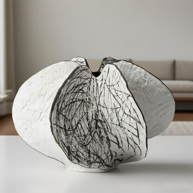 Vaso ceramica con motivo astratto