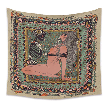Arazzo fiore e teschio