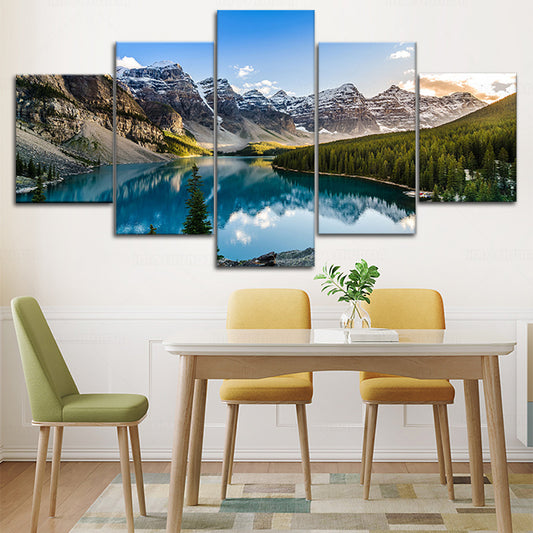 Quadro su tela Lago montagna al tramonto