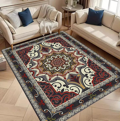 Tappeto mandala rosso e oro