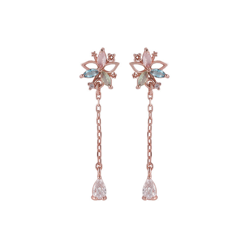 Orecchini zircone fiore