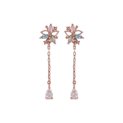 Orecchini zircone fiore