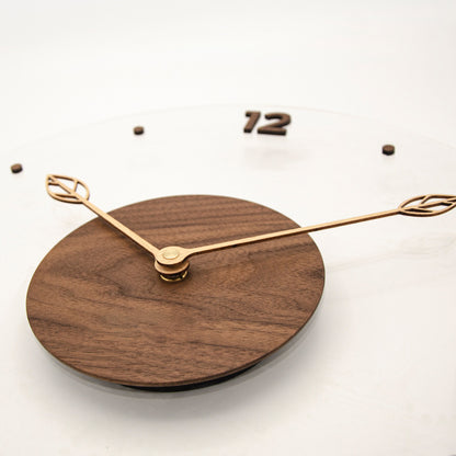 Orologio da parete Legno foglie