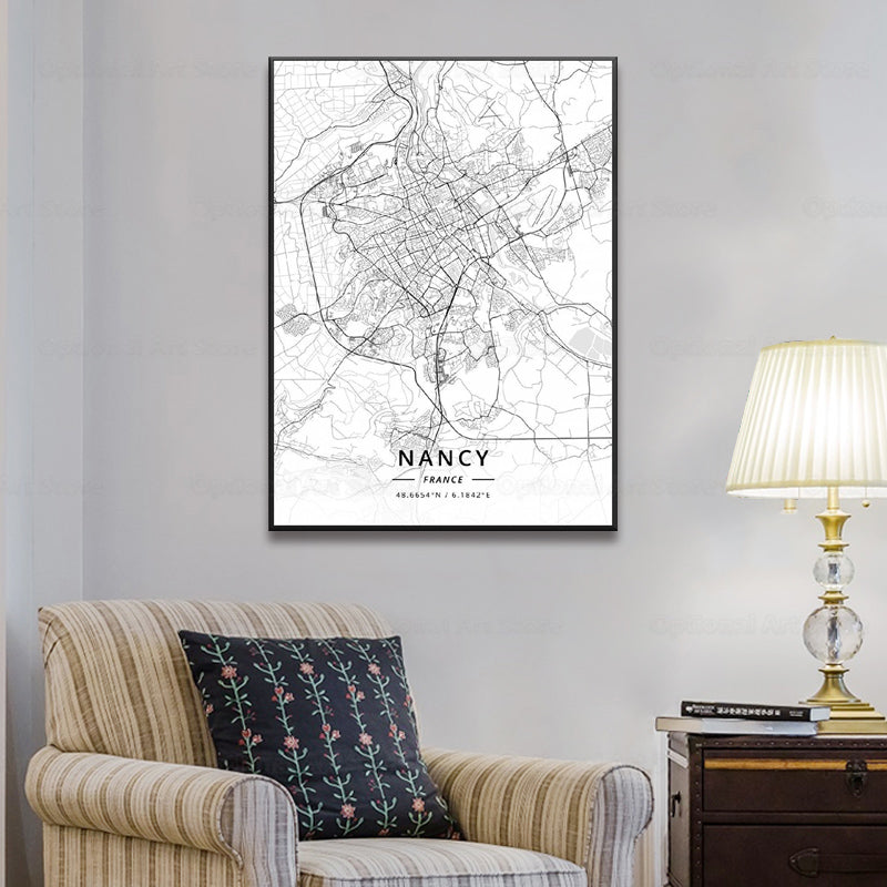 Poster Mappa Città Francesi