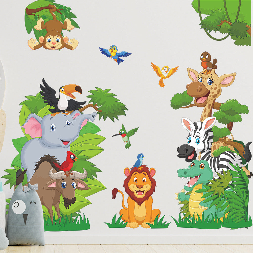 Adesivo murale Animaletti su altalene