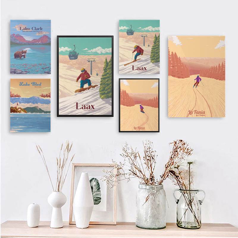 Poster montagna sci