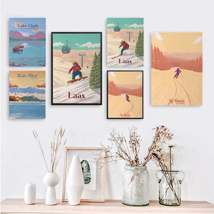 Poster montagna sci