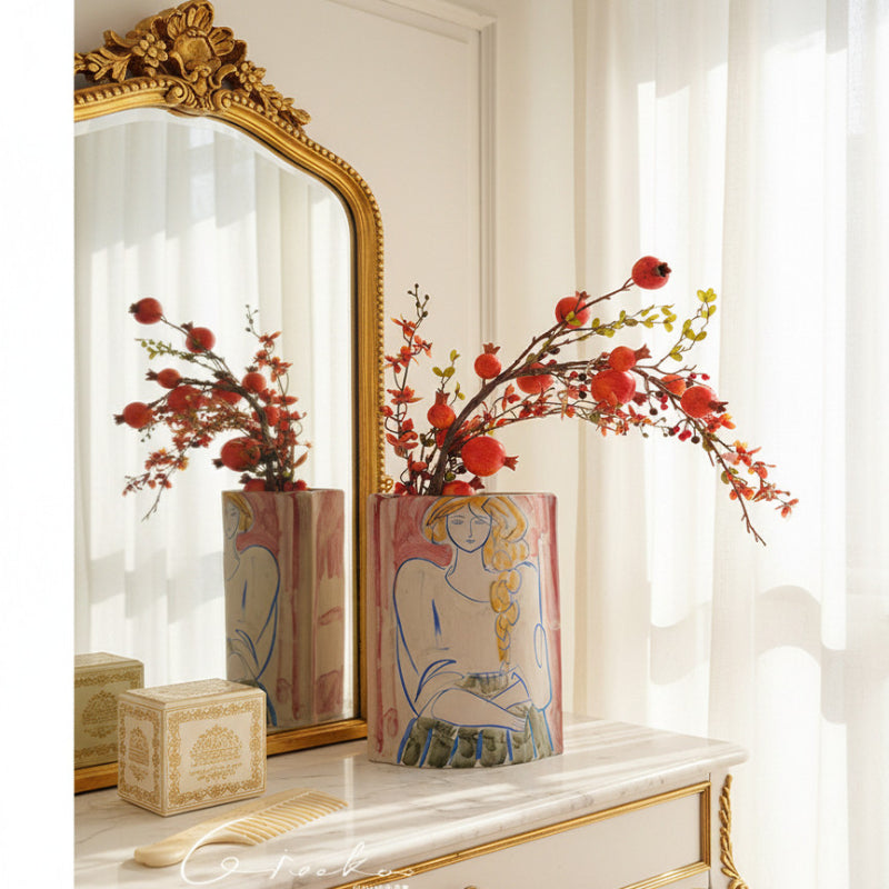 Vaso ceramica figure astratte