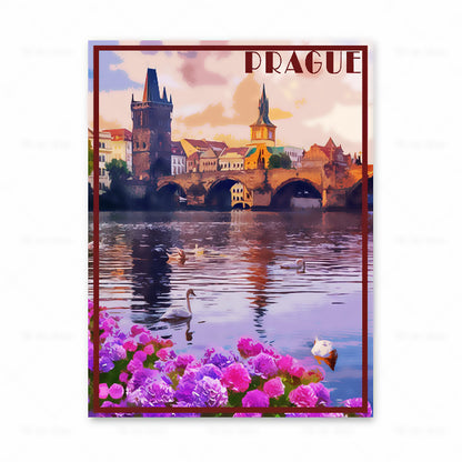 Poster set cinque città europee cornice