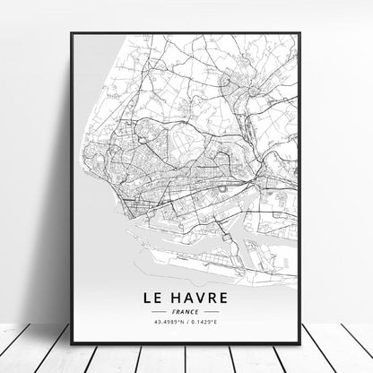 Poster Mappa Città Francesi