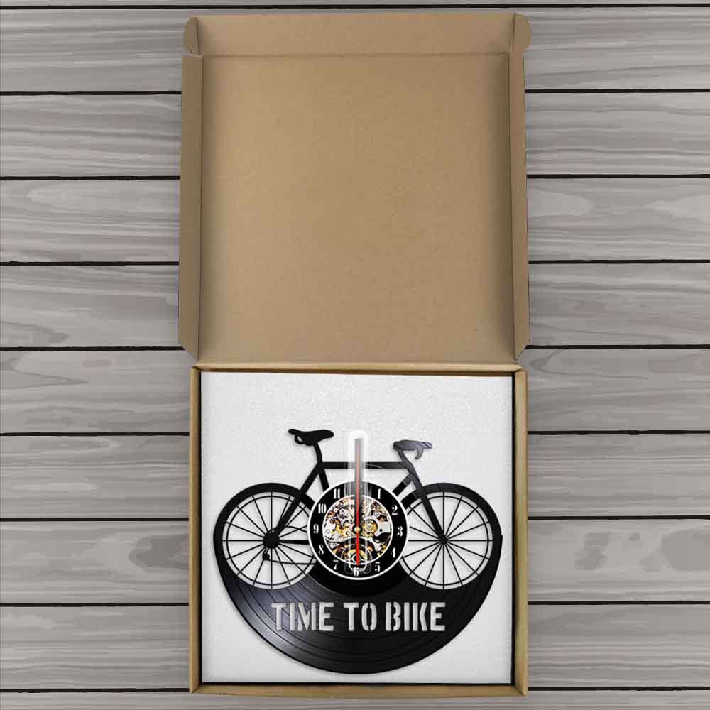 Orologio da parete Vinile bicicletta TIME TO BIKE