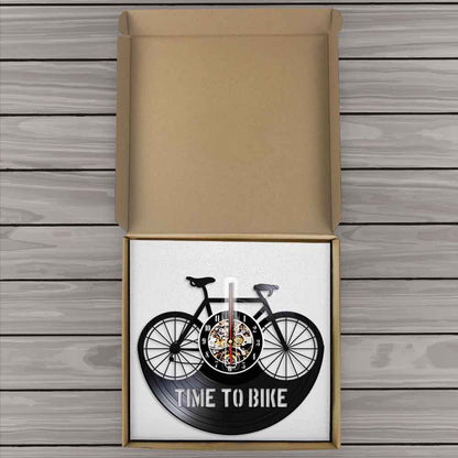Orologio da parete Vinile bicicletta TIME TO BIKE