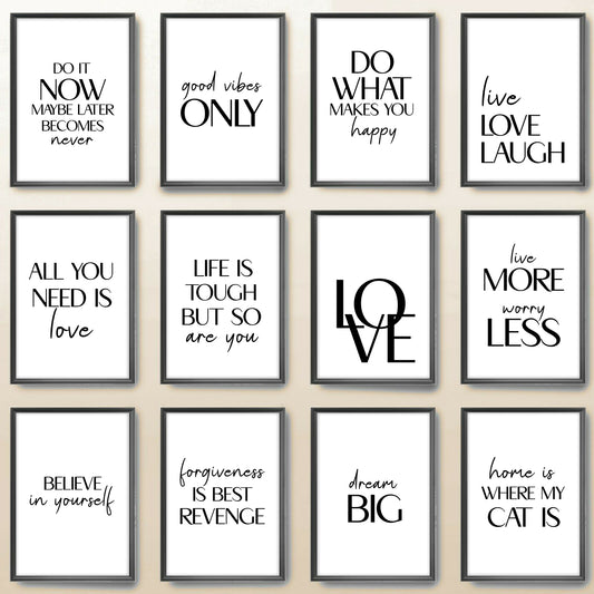 Poster Collezione griglia dodici citazioni