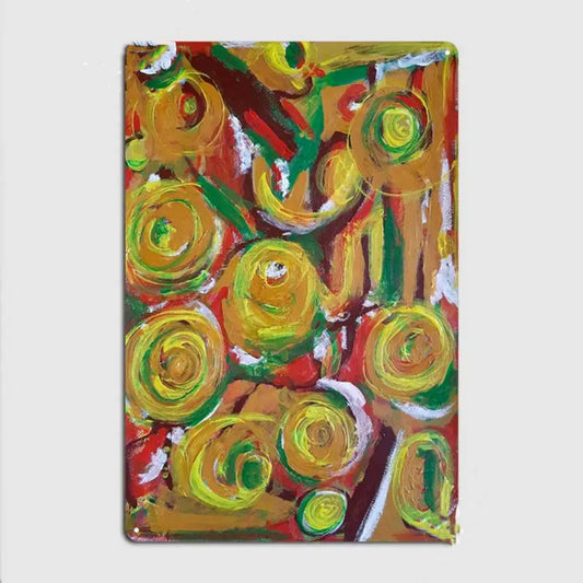 Quadro in MDF Spirali e cerchi colorati