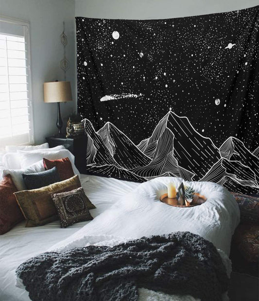 Arazzo Montagne e stelle notturne