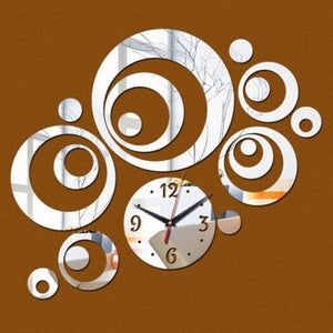 Specchio-orologio murale rotondo