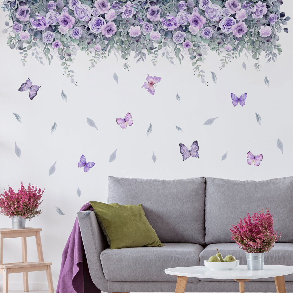 Adesivo murale Fiori e piante viola