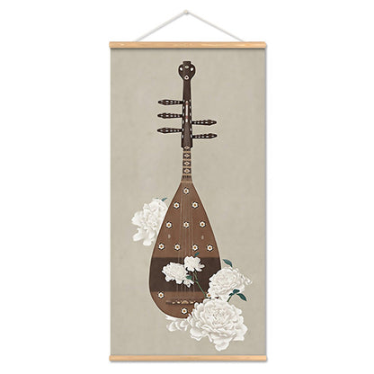 Adesivo murale Acquarello asiatico bamboo fiori