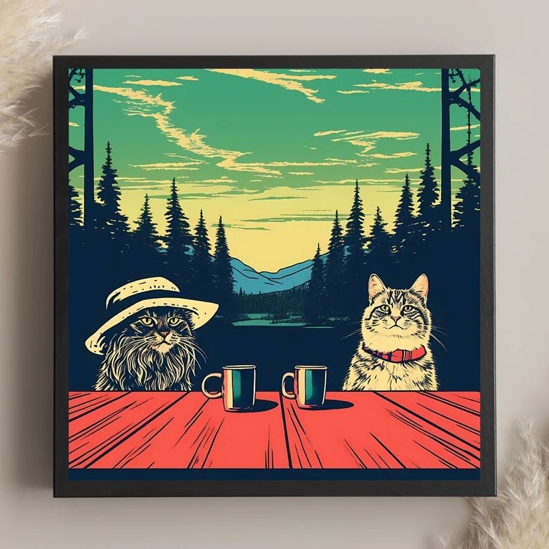 Quadro gatto retrò