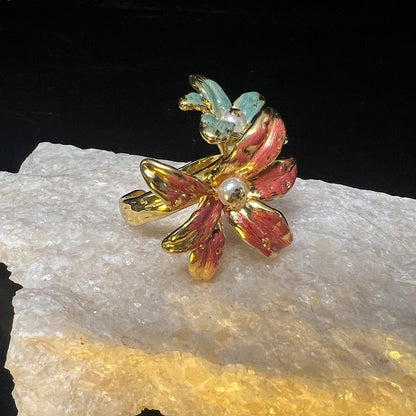 Anello smaltato dipinto