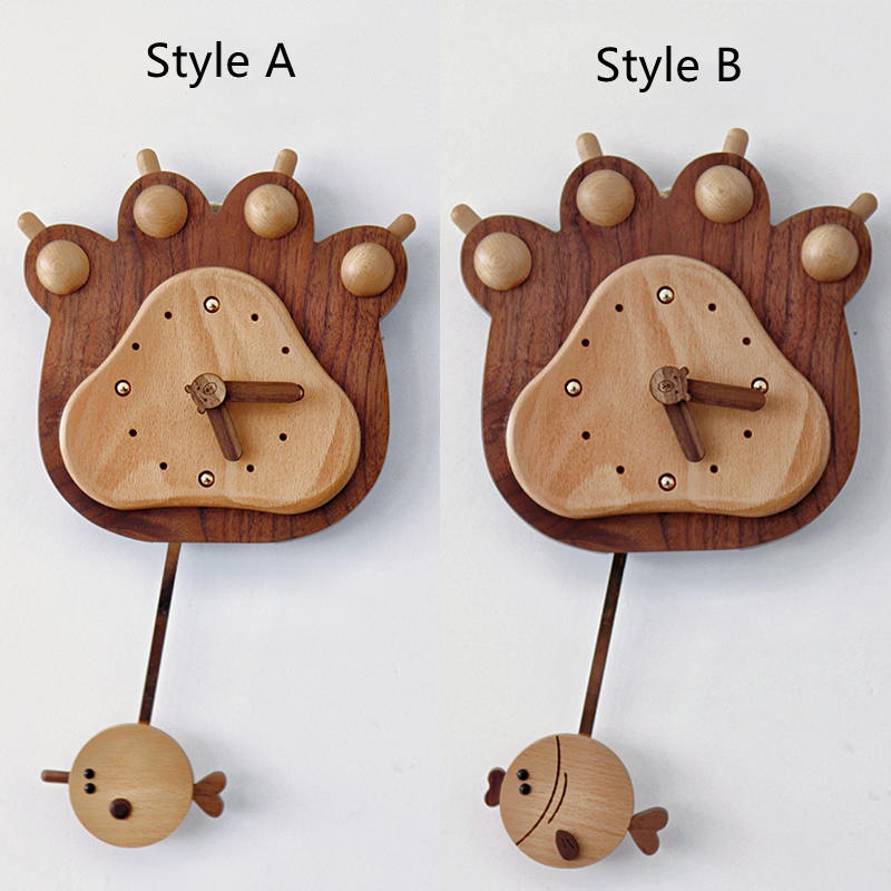 Orologio da parete Gufo pendolo legno