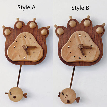 Orologio da parete Gufo pendolo legno