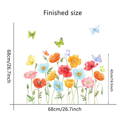 Adesivo murale farfalle e fiori